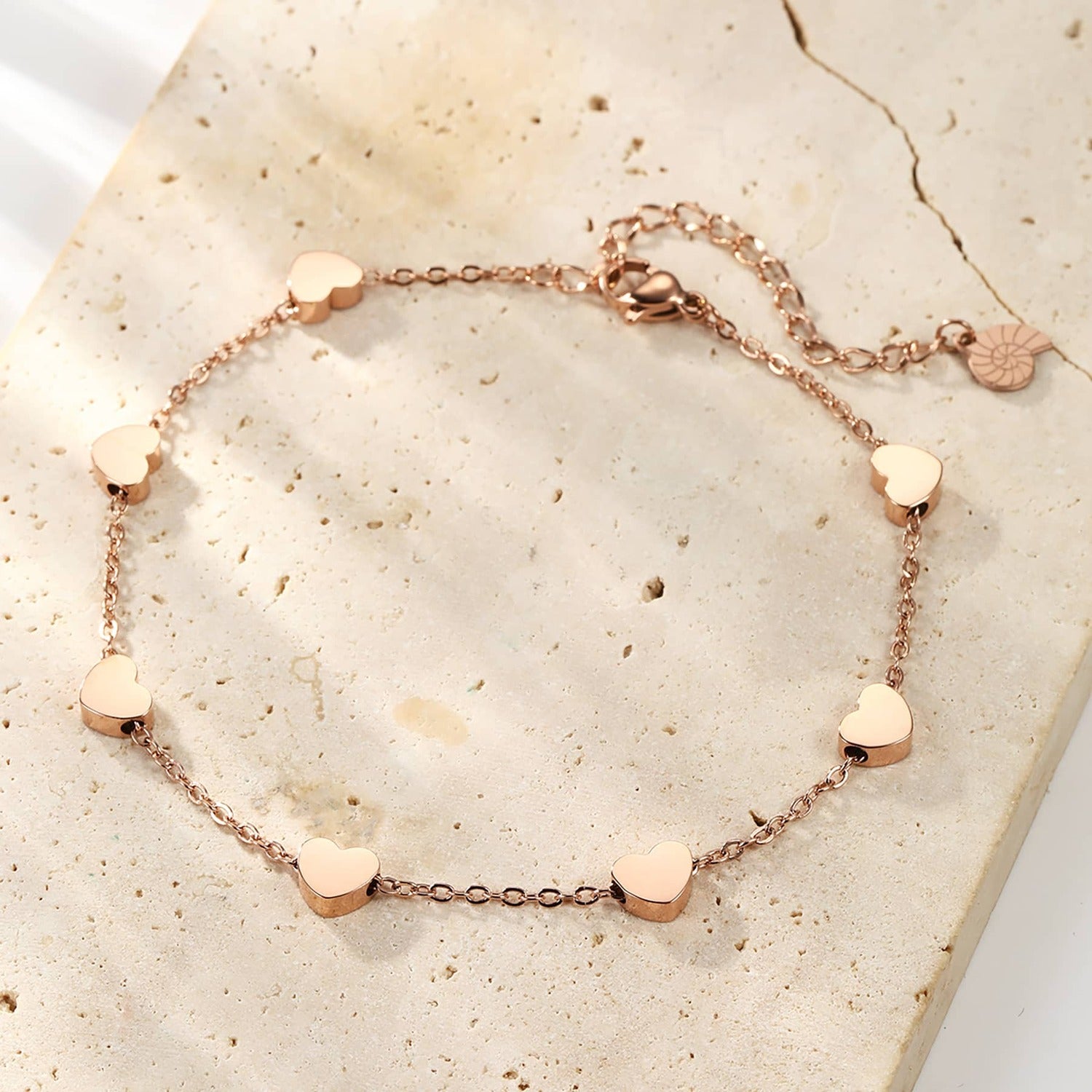 Bracelet de Cheville Multi Cœurs